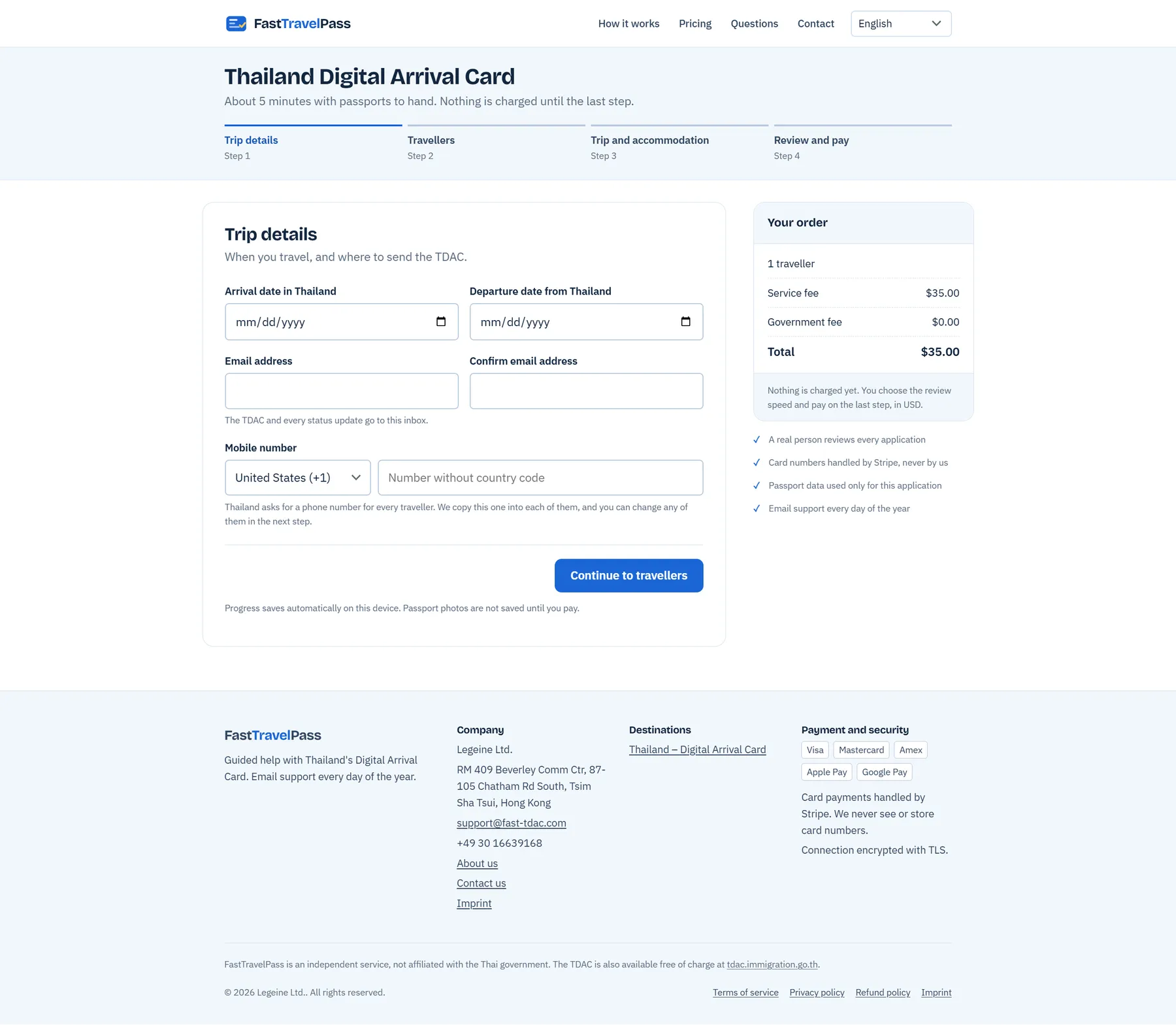 Mehrstufiges Antragsformular, das die Feldreihenfolge des Behördenportals spiegelt